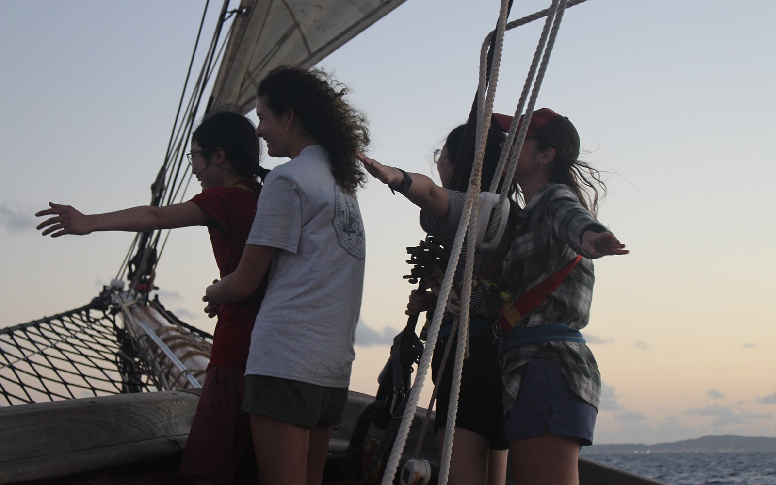 Students on sailboat