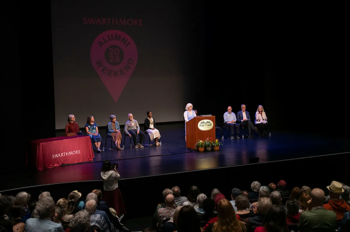 Alumni on stage