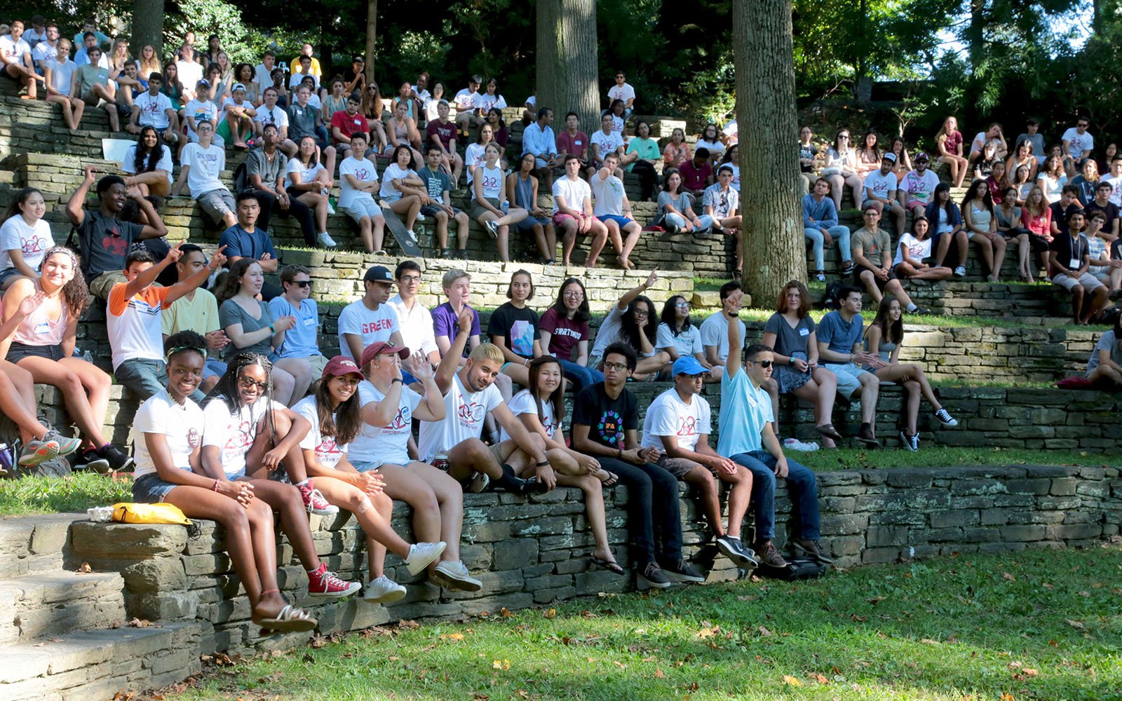 Students gathered in ampitheater