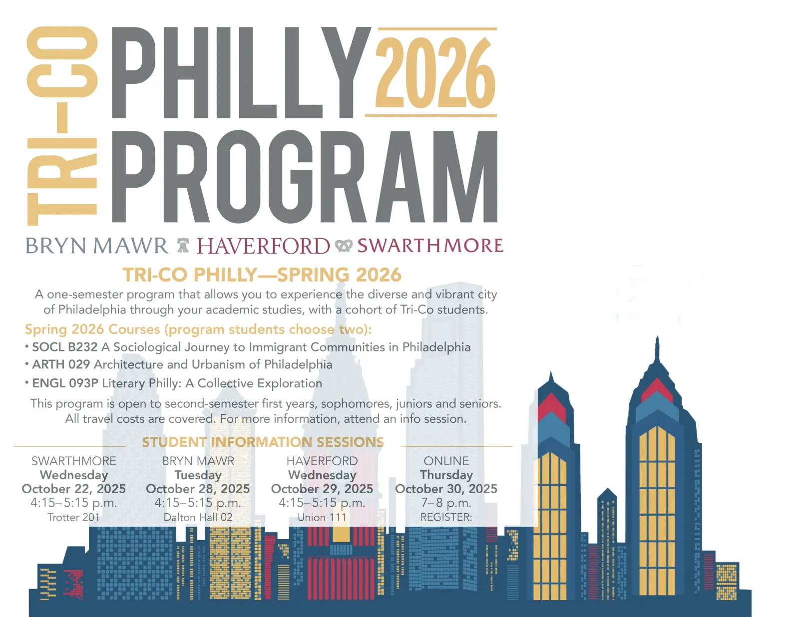 Tri-Co Philly Program including an Architectural Studies course