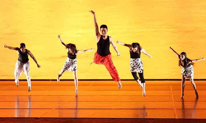 Dancers perform in the Lang Performing Arts Center