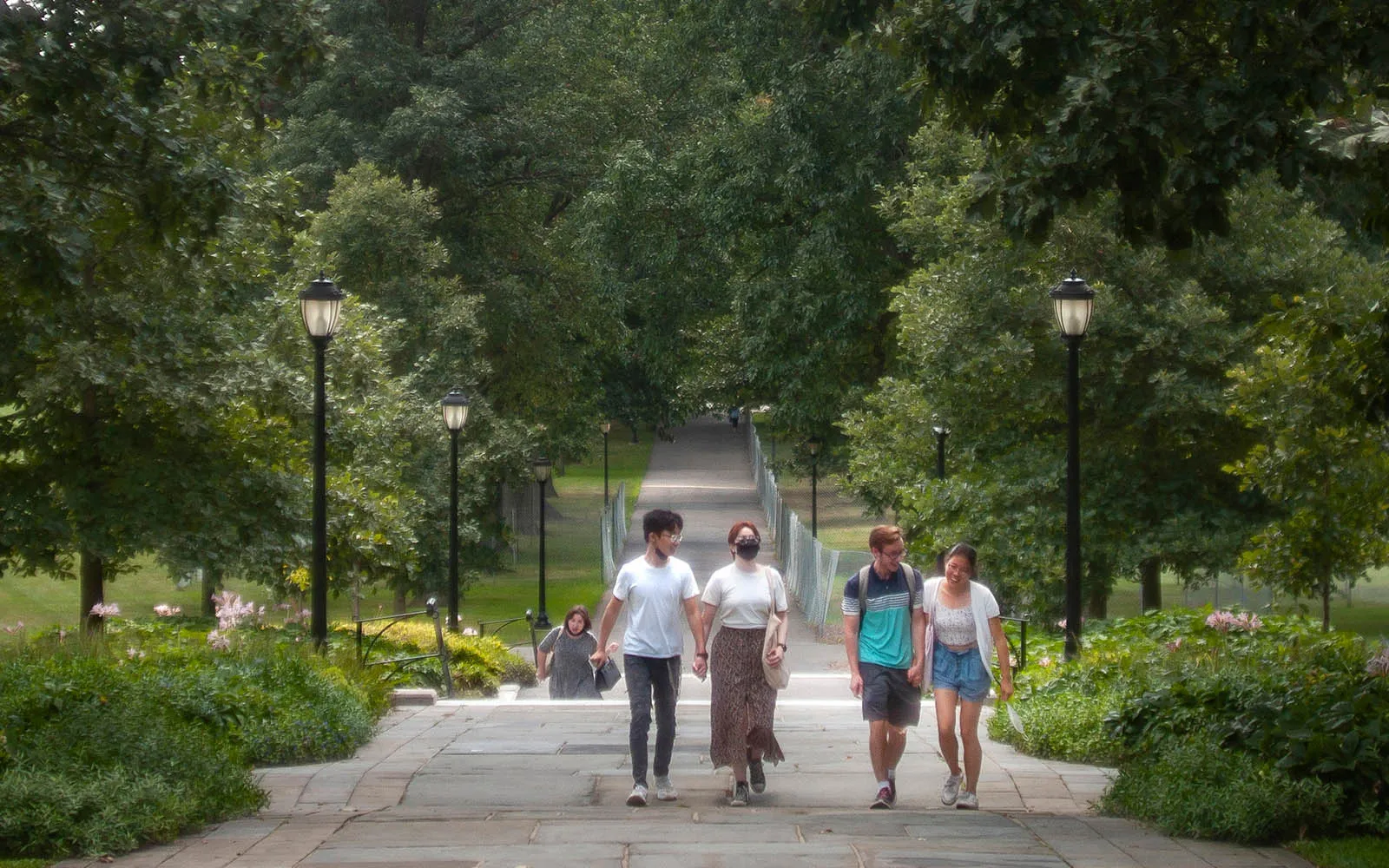 students on campus