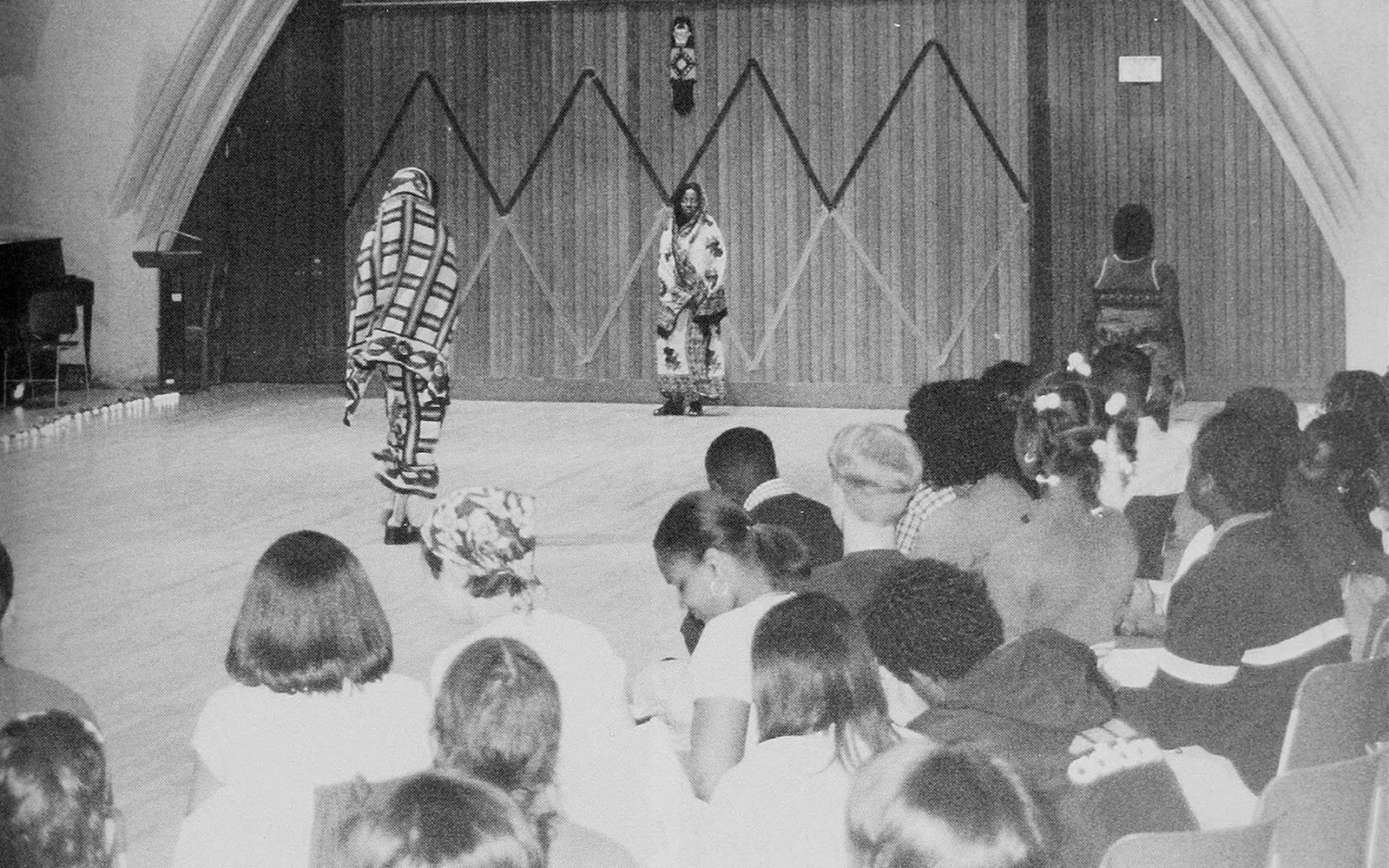 Members of SASA perform in a fashion show as part of a presentation of African culture, 1999.