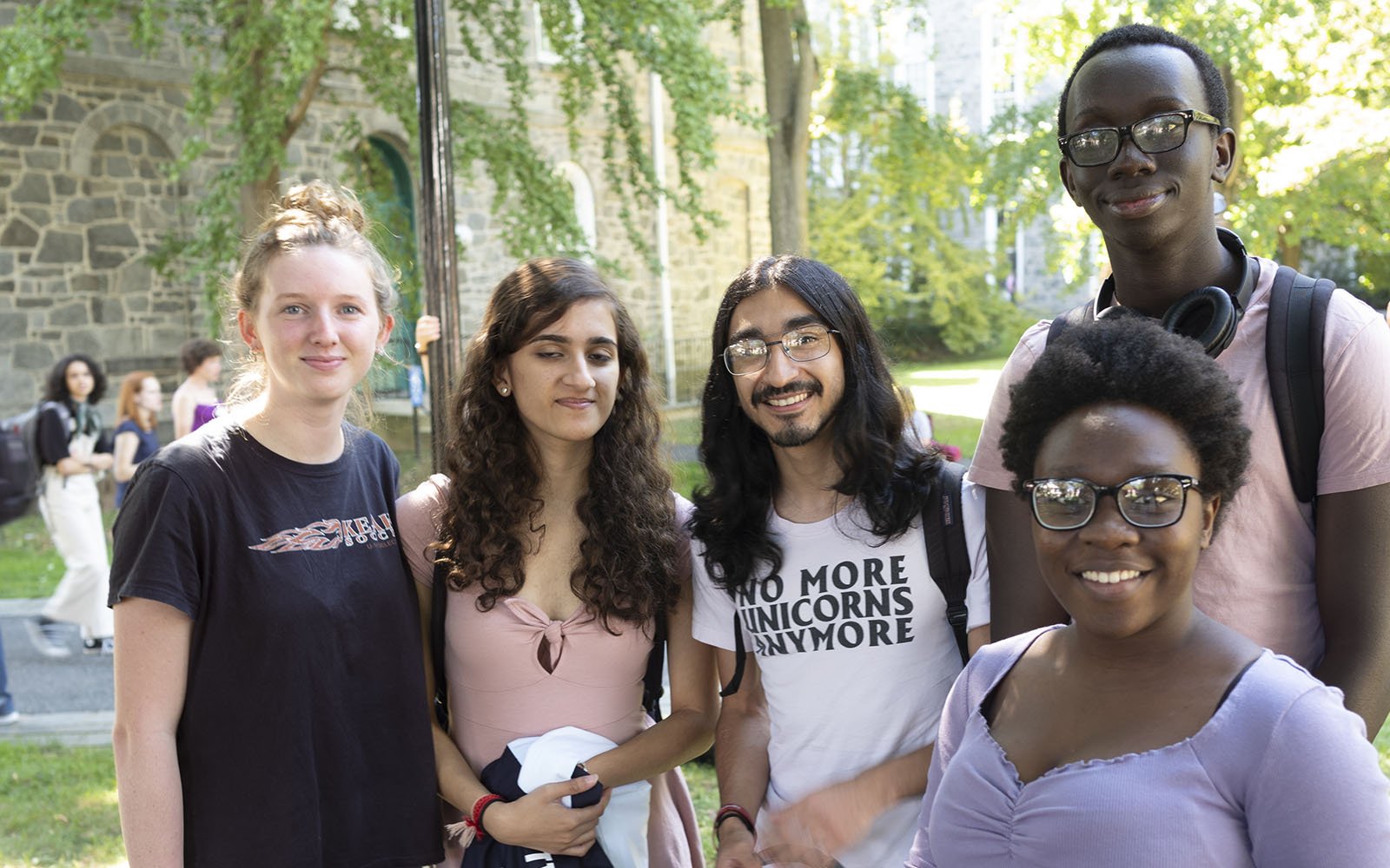 five students standing