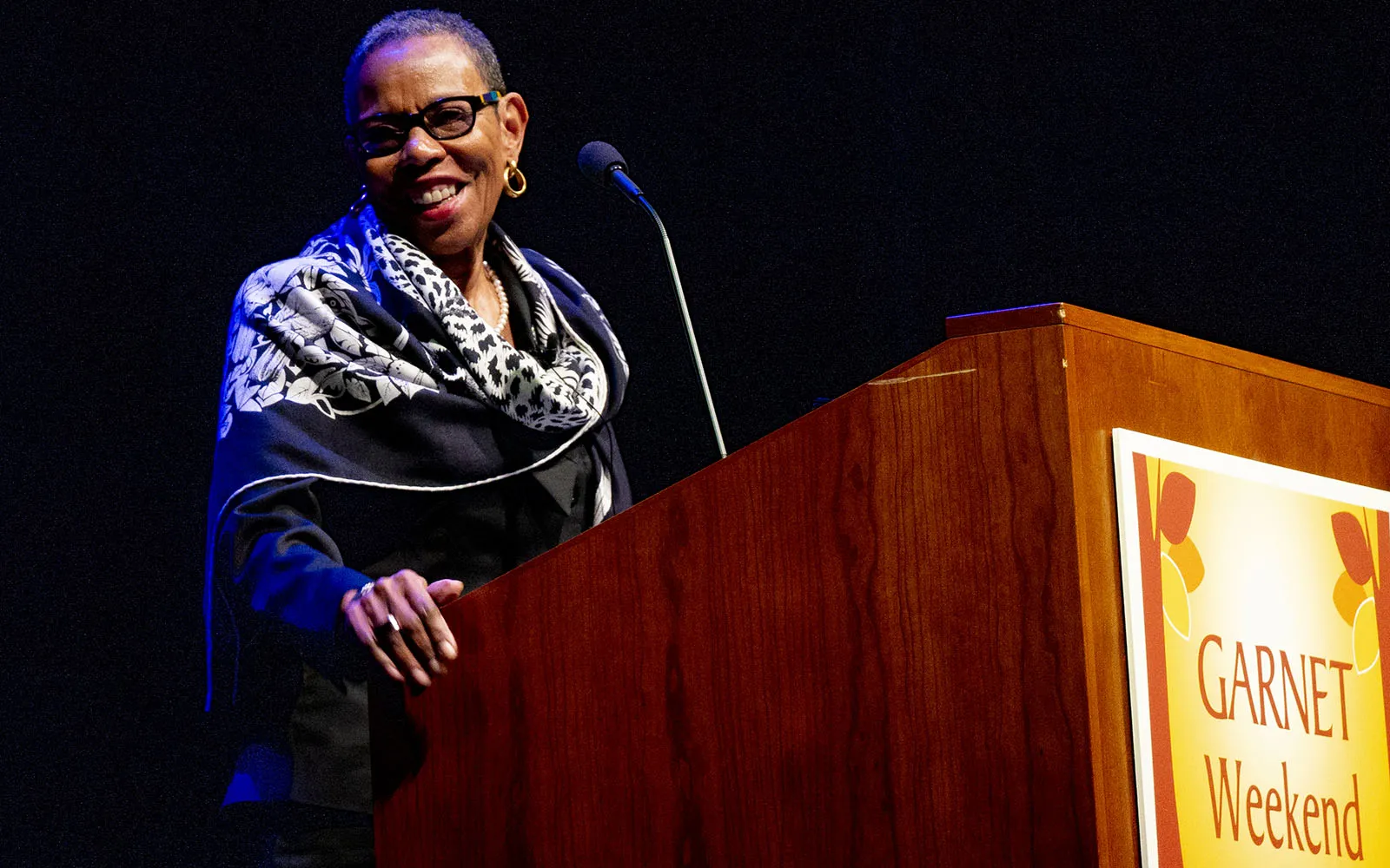 Mary Schmidt Campbell '69 at podium