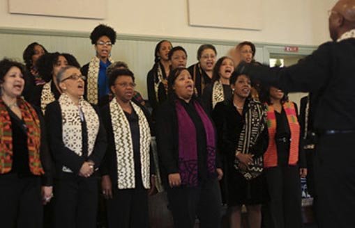 Alumni Gospel Choir singing