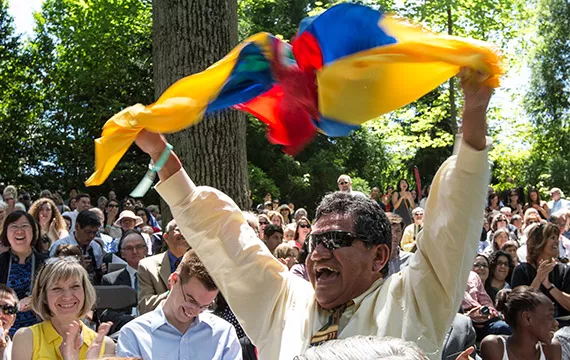 Friends and family cheer graduates at Commencement 2014