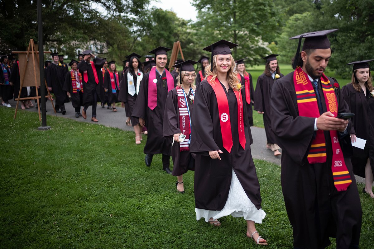 Students proceed to Commencement