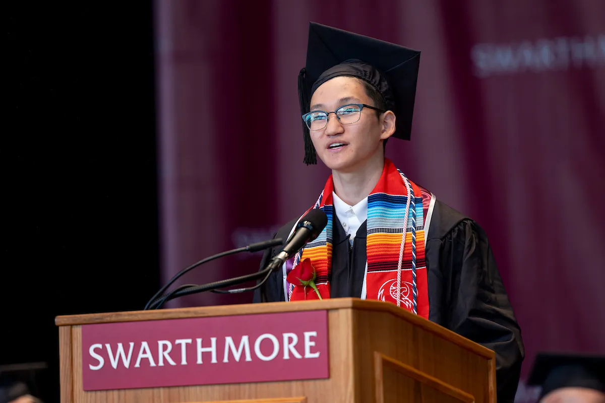 Drake Roth at podium