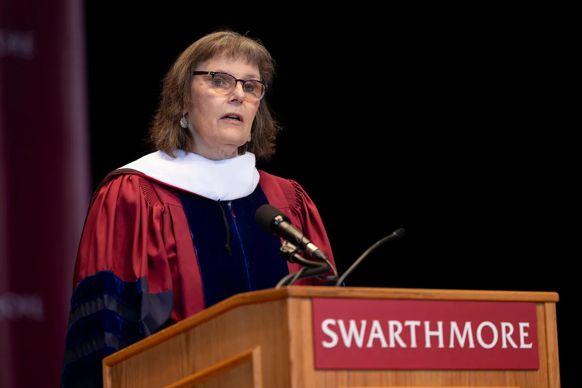 Kim Cassidy at podium