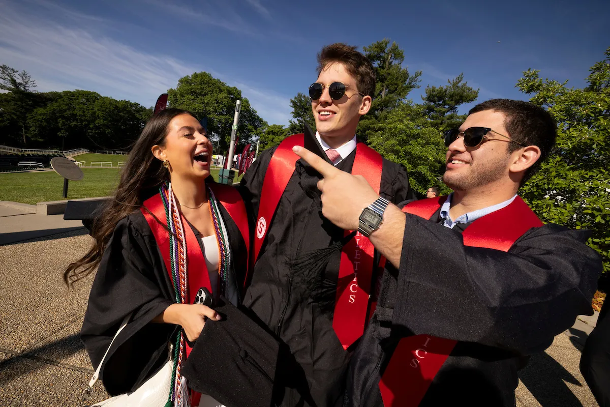 Group of students at commencement ceremony