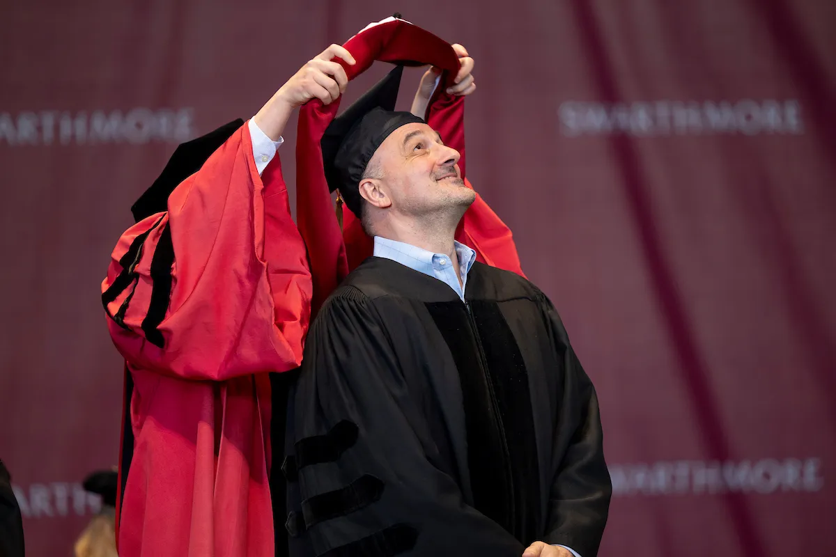 Shamil Idriss receives hood as honorary degree recipient