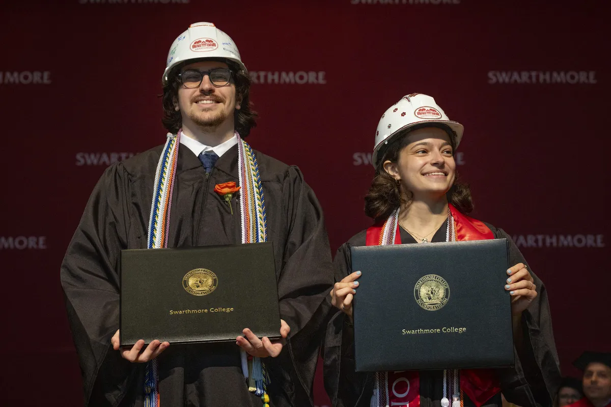 McCabe Engineering award winners Ben Aaron ’26 and Zoe Sperduto ’26.