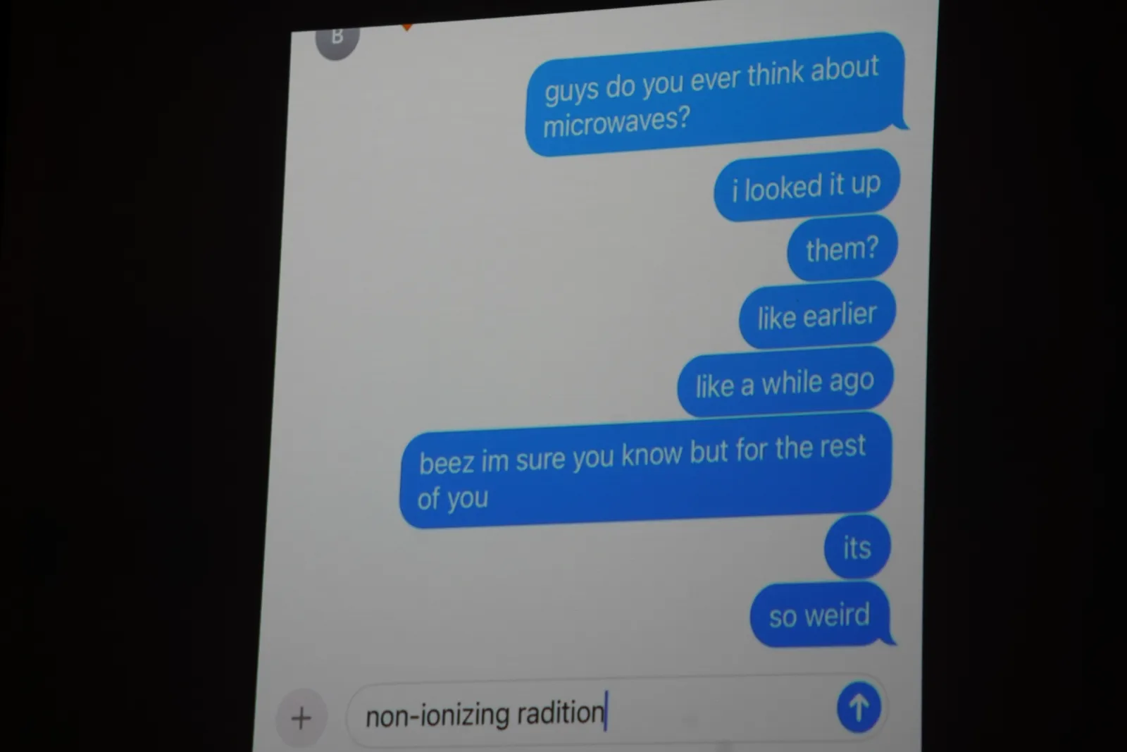a projection used in see u soon, don't get microwaved