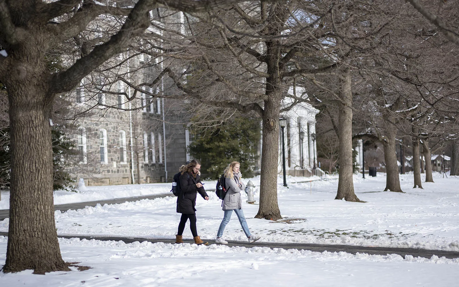 students walking