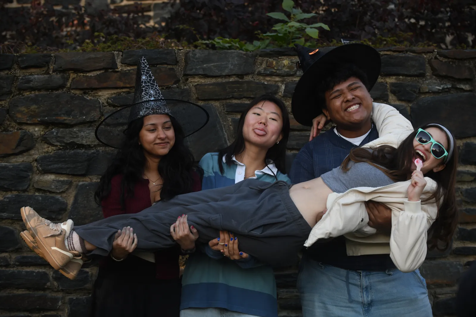 Group of students in Halloween costumes