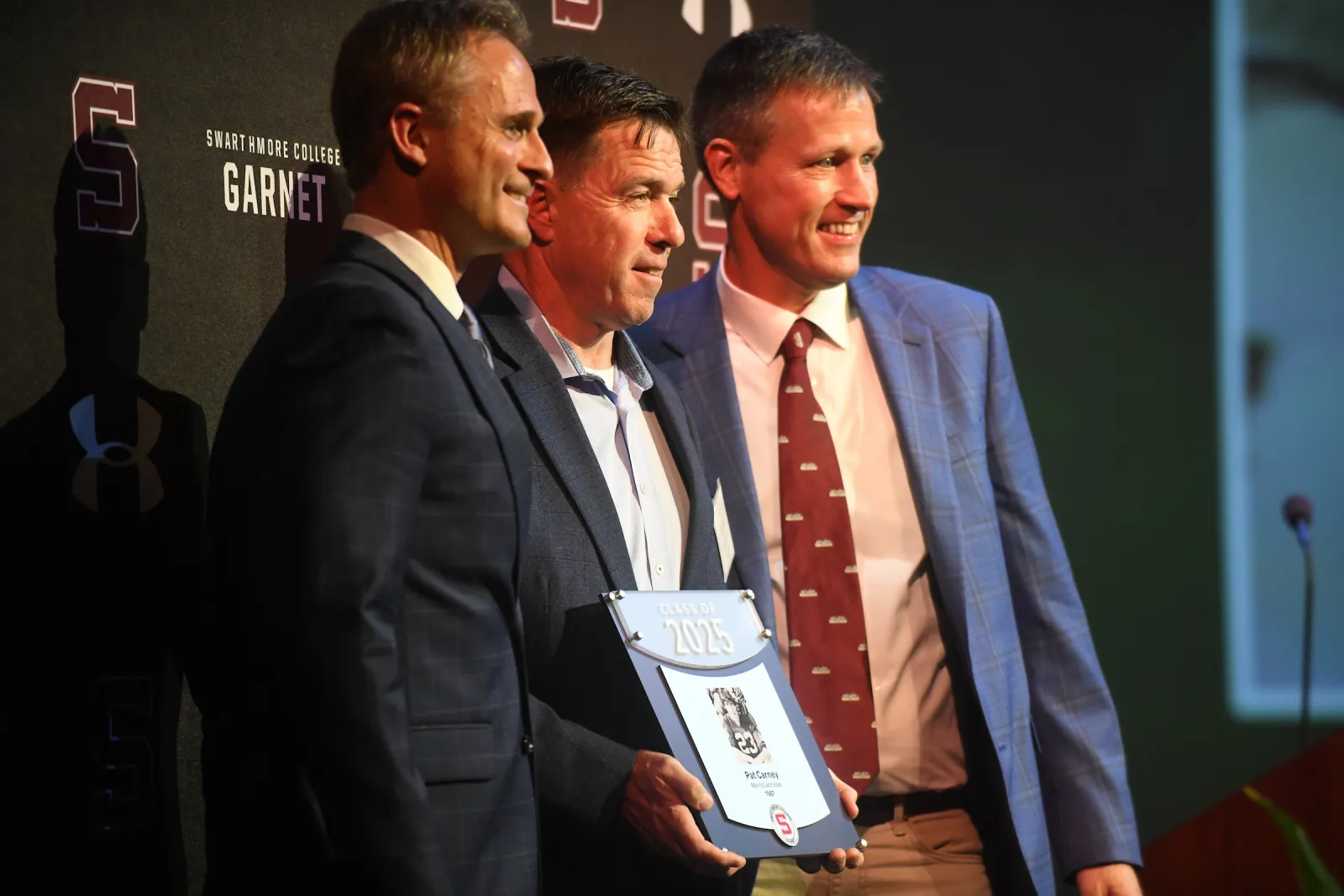 Pat Carney with plaque