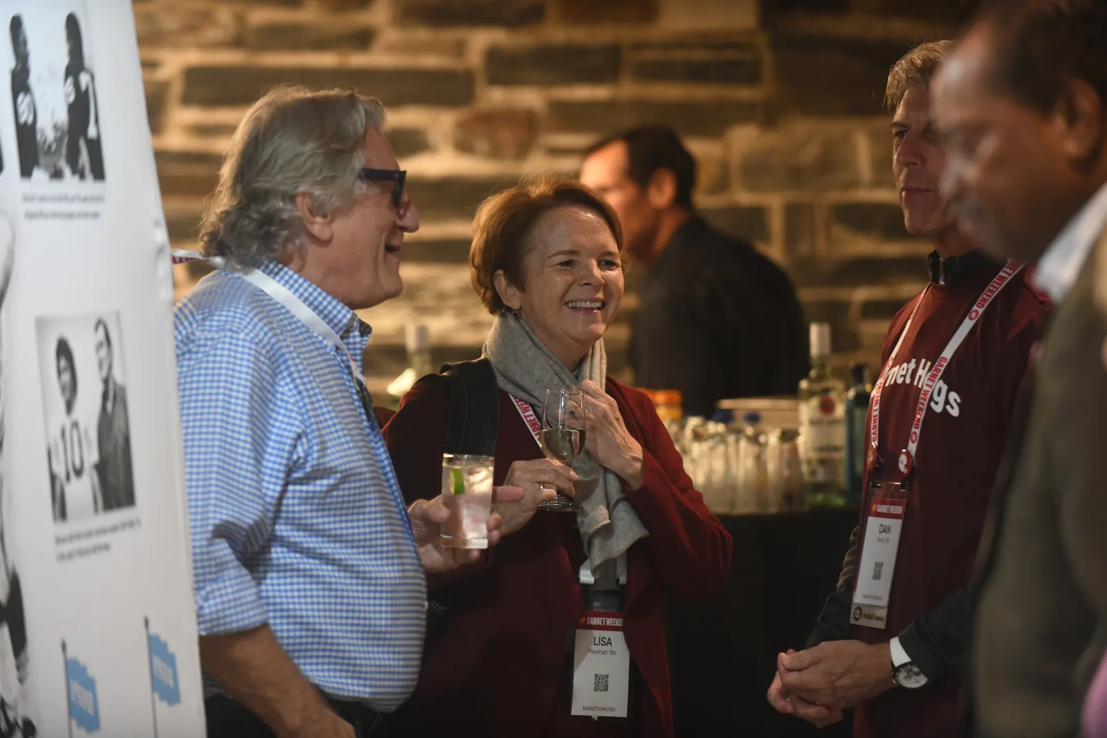Group of alums at football reunion event