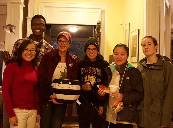 Students gather with Dean Braun