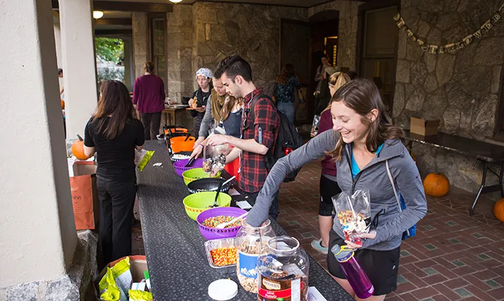 Students make their own trail mix