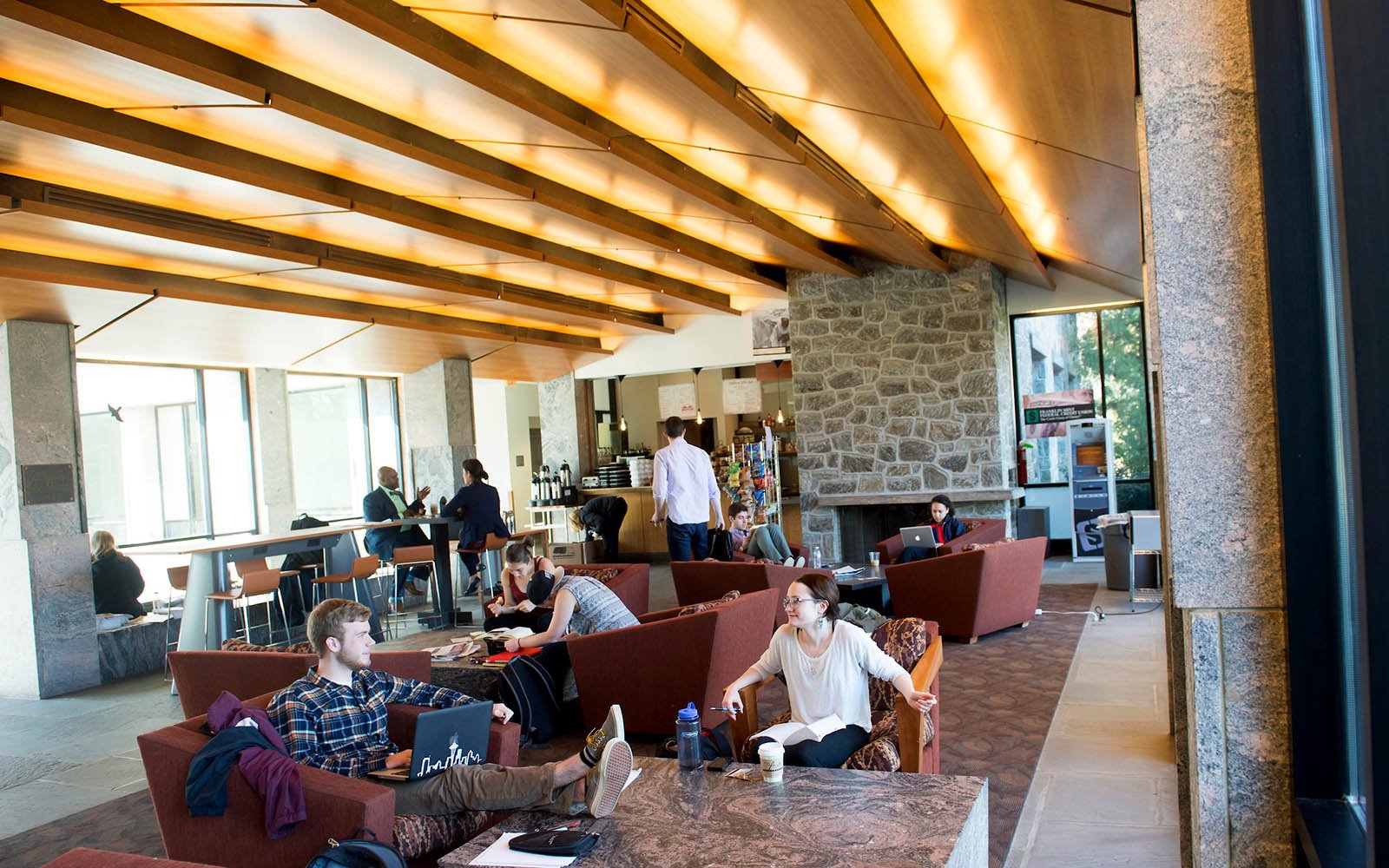 The common space and coffee shop of Kohlberg Hall