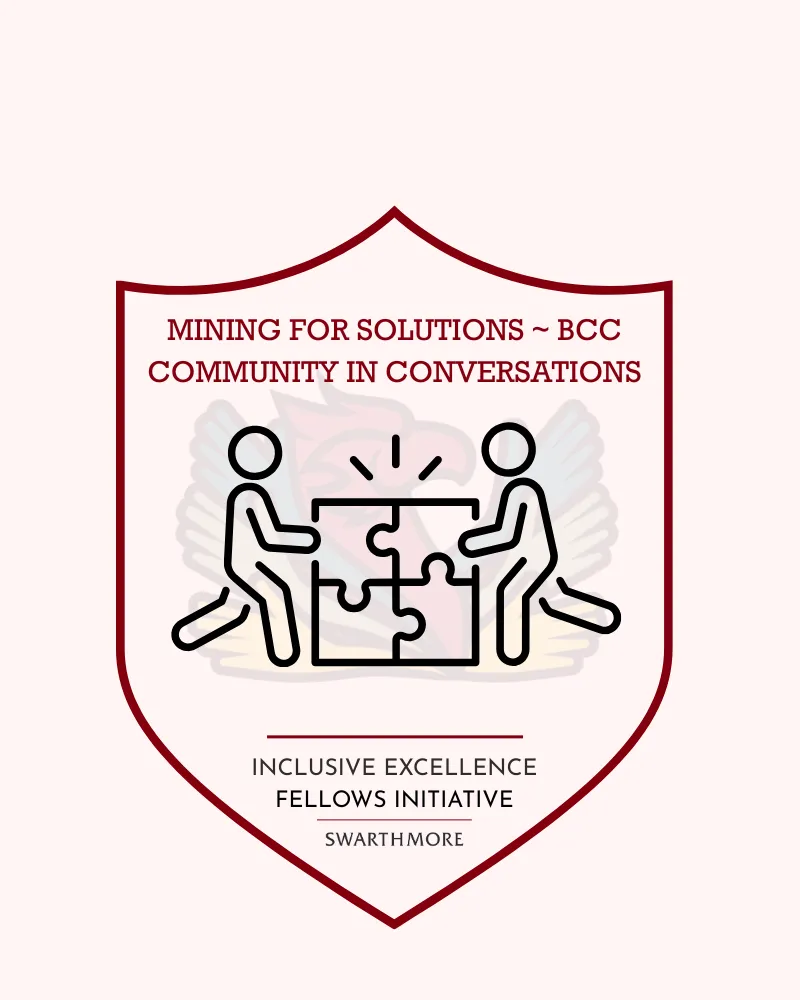 Shield logo of "Mining for Solutions - BCC Community in Conversations."