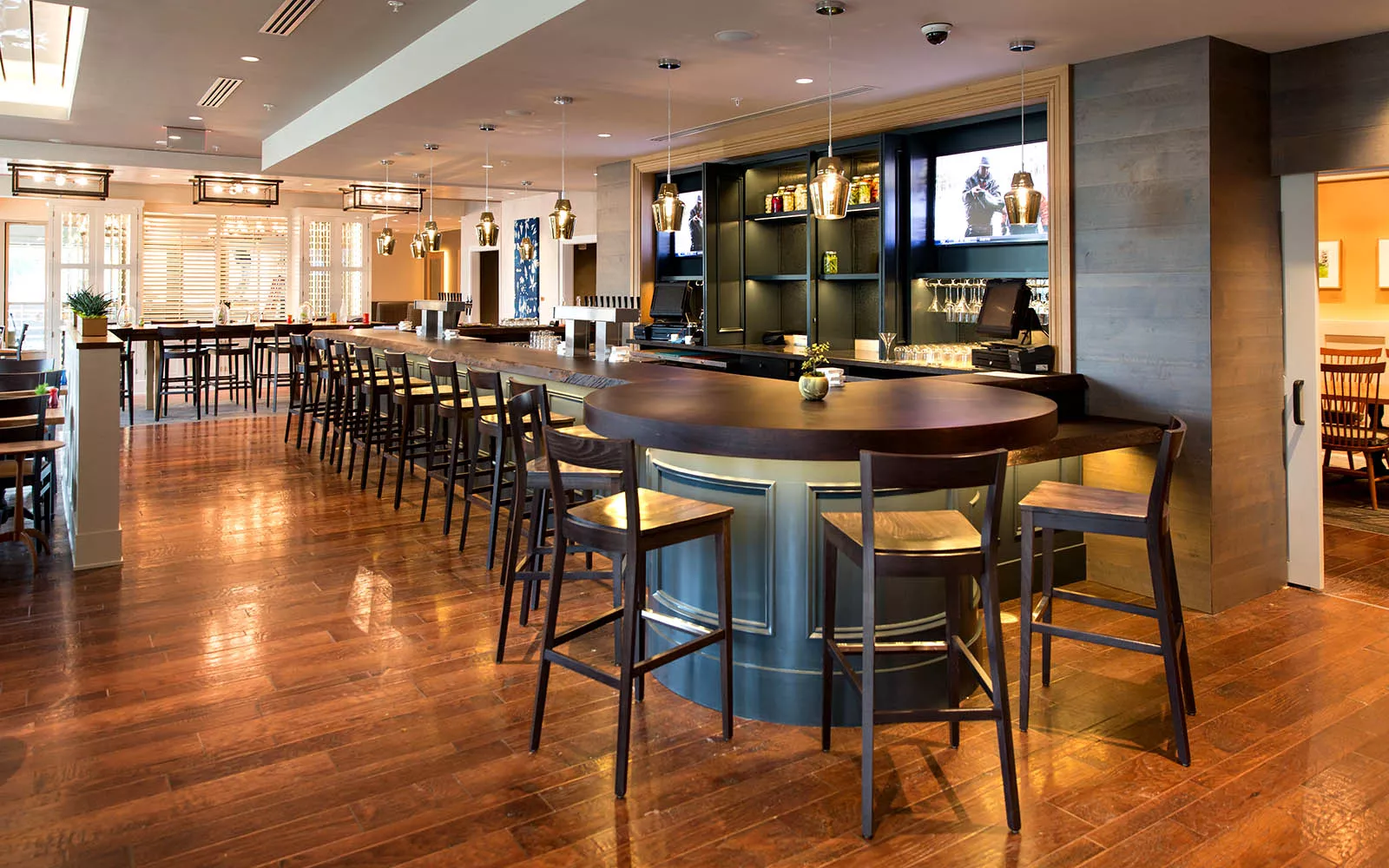 Interior shot of the bar at the Broad Table Tavern