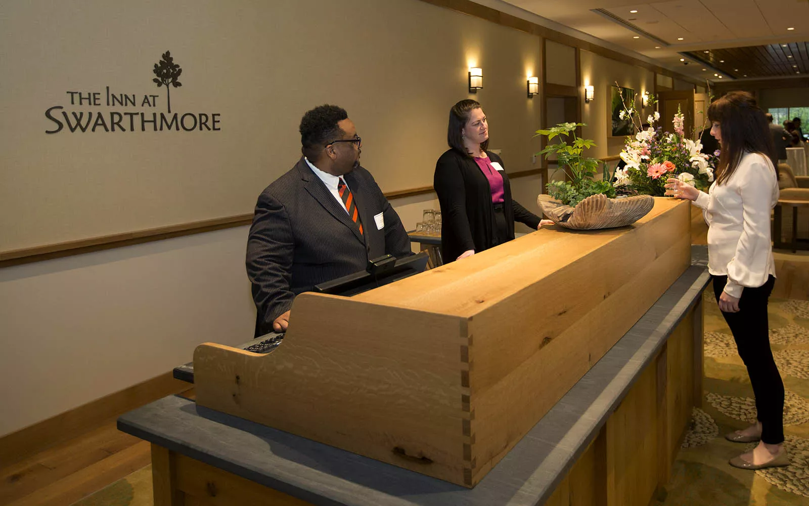Front desk of the Inn at Swarthmore