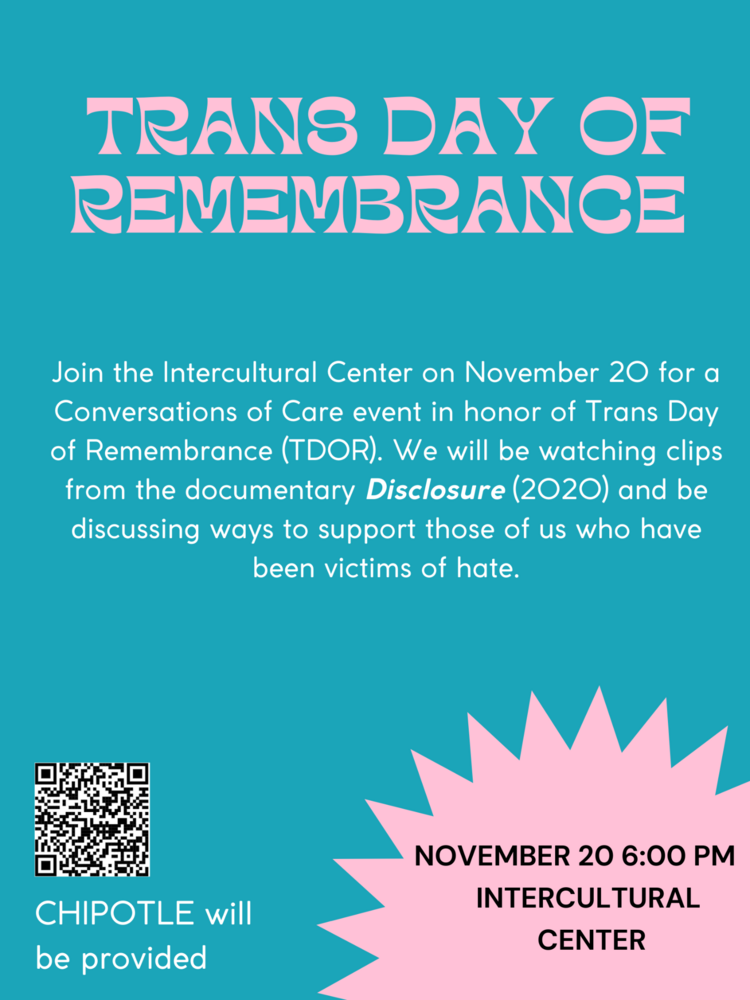 Trans Day of Remembrance Conversations of Care flyer