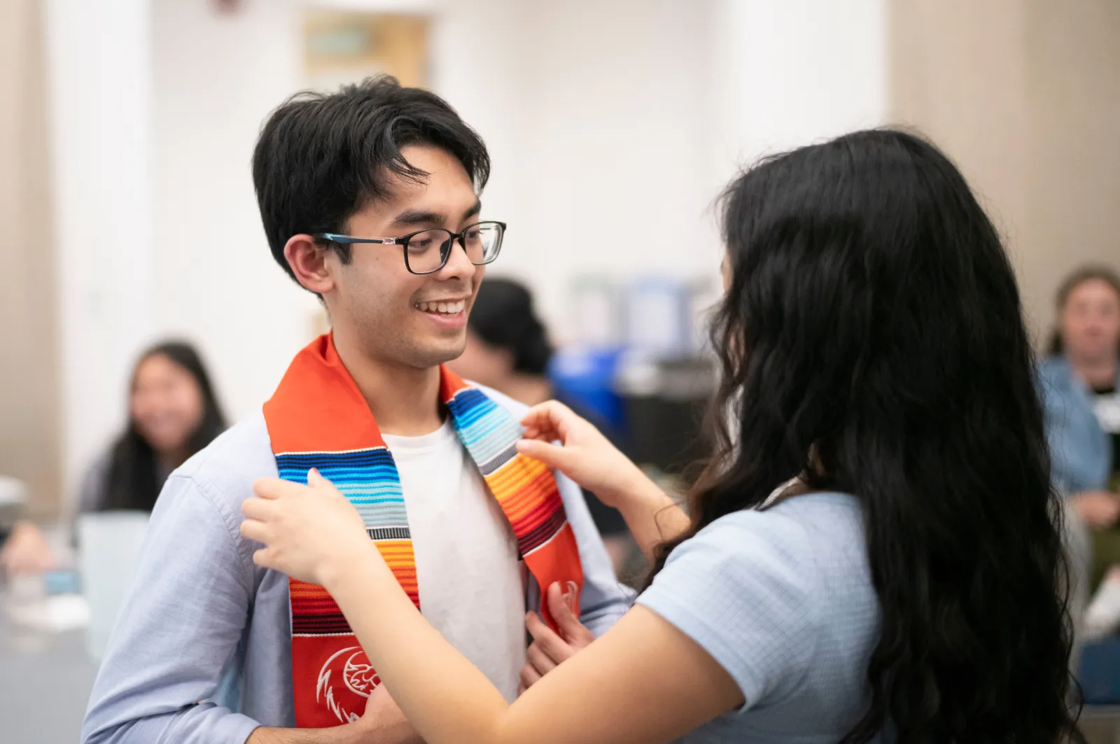 Students Adjusting Their Stoles