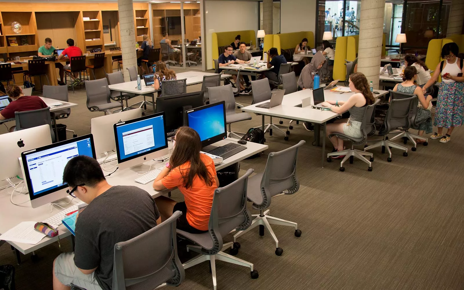 students at computers