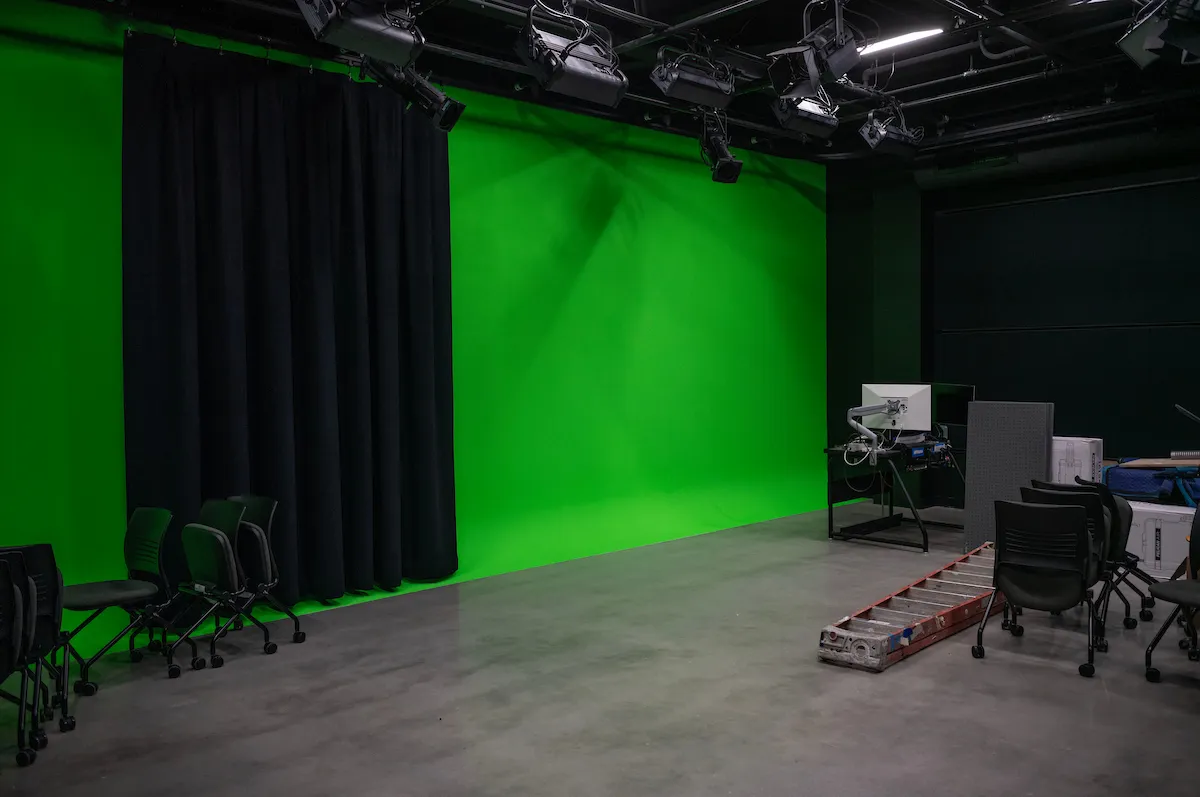 Green screen in theater area