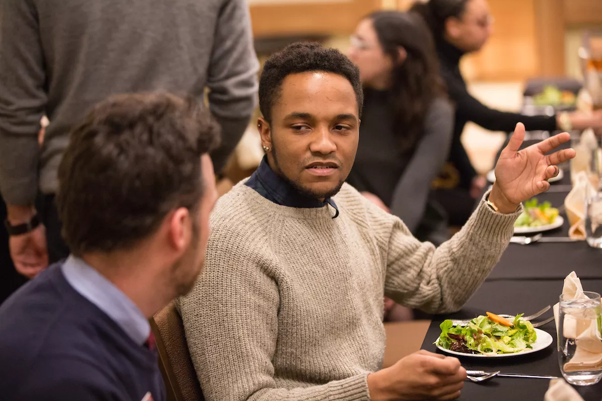 Student at Mellon Mays dinner
