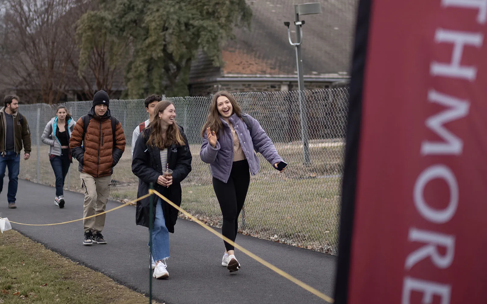 students on campus