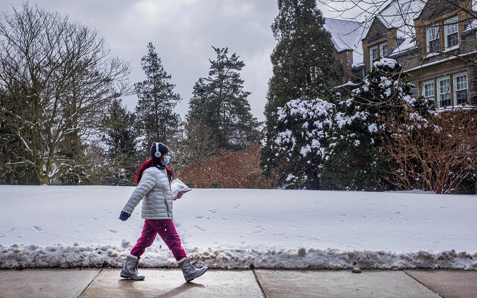 walking on campus