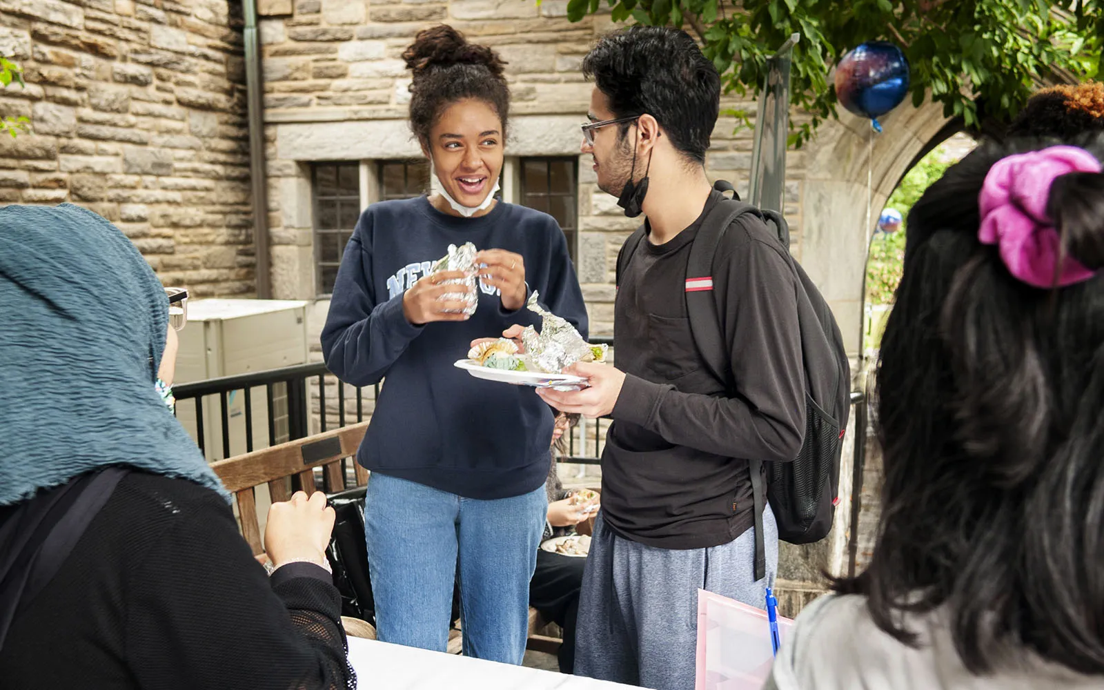 students talking