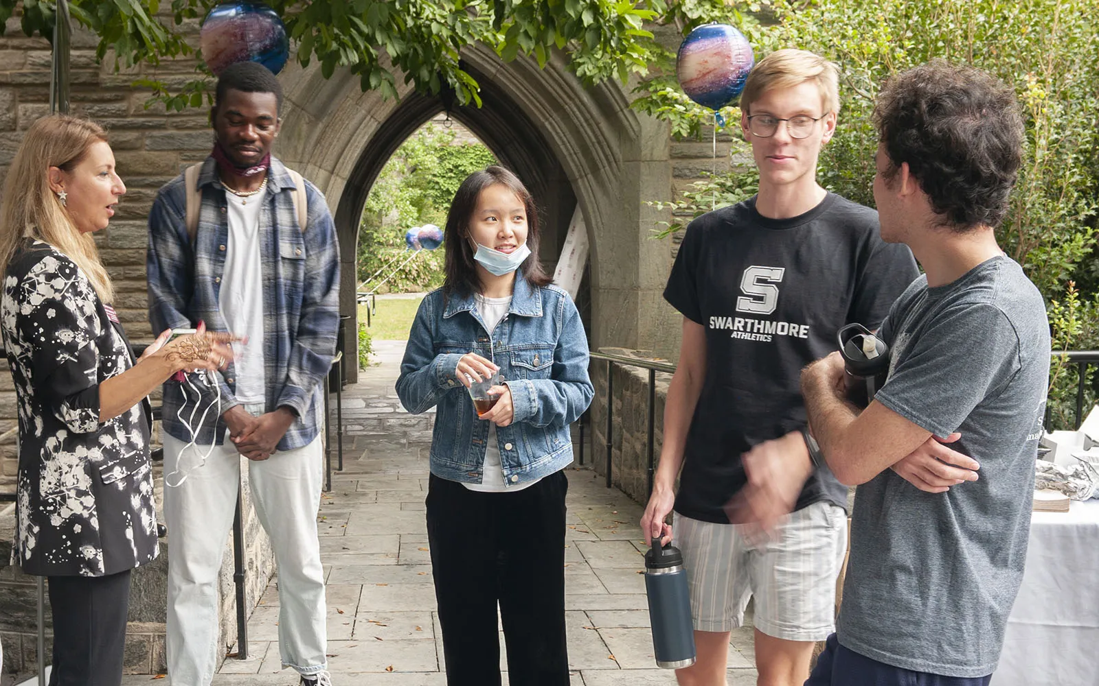 students talking
