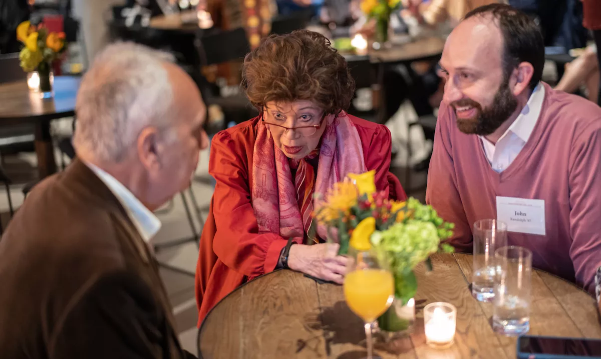 Professor Emerita of Art History Kaori Kitao and alumni at an event in New York City