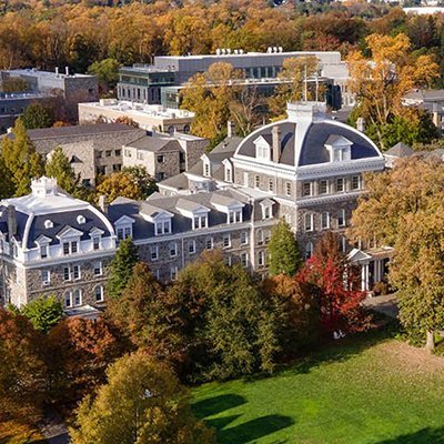 Swarthmore College with Parrish Hall in background in fall
