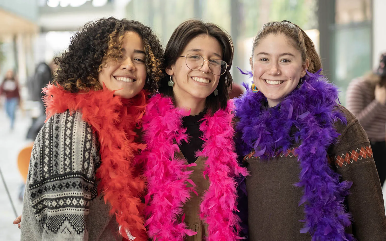 girls in feather boas