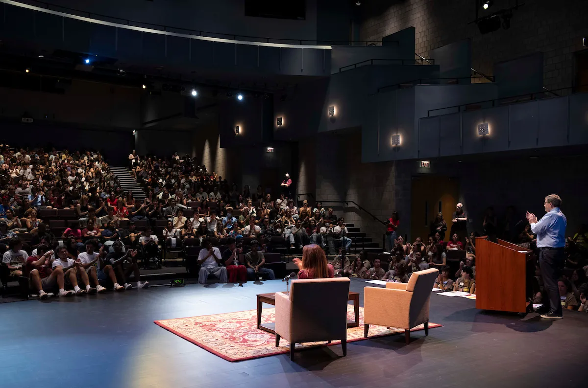 Students in LPAC during orientation