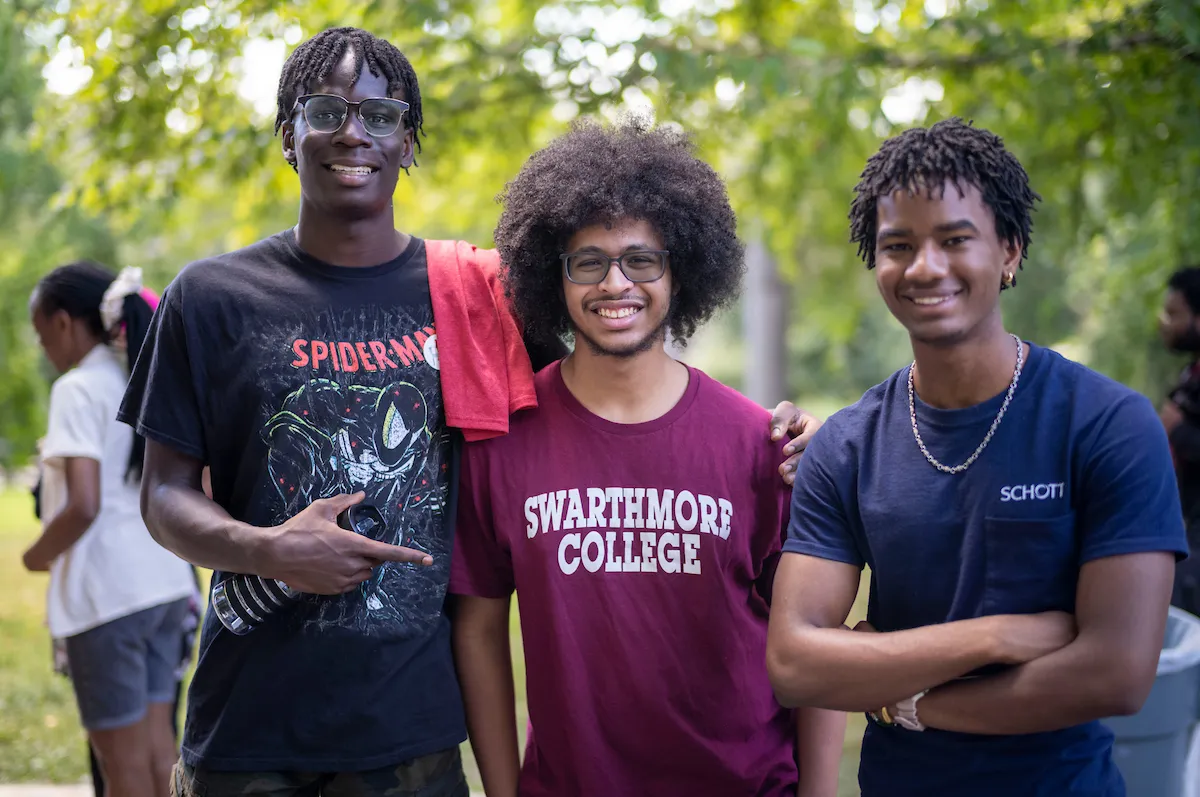 Students pose at Black Cultural Center welcome event
