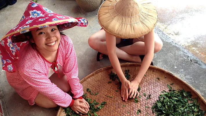 two students in tea course