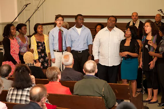 Students singing