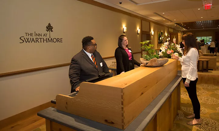 The front desk of the Inn
