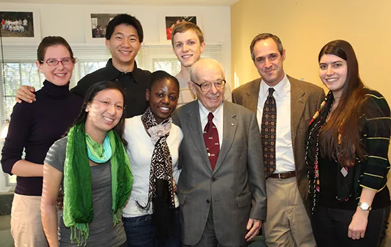 Eugene Lang '38 and lang scholars