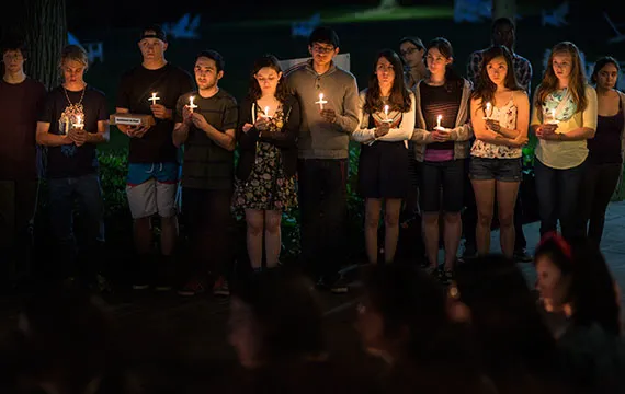 Students at Candlelight Vigil