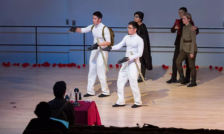 Students perform at a dress rehearsal