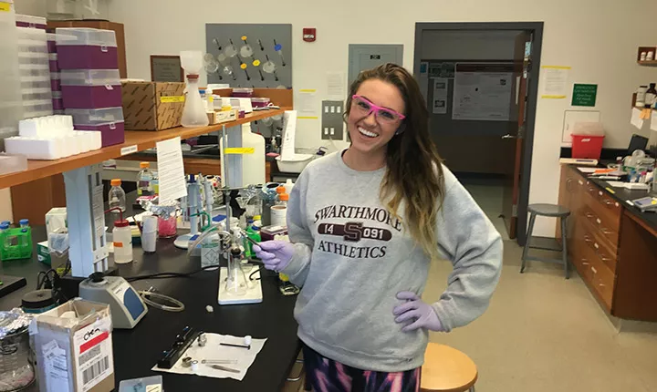 A student works in a lab