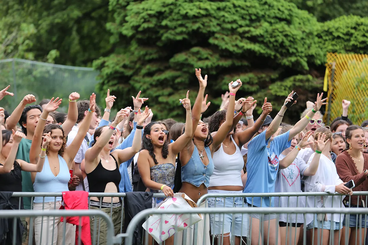 Audience cheers during Worthstock concert